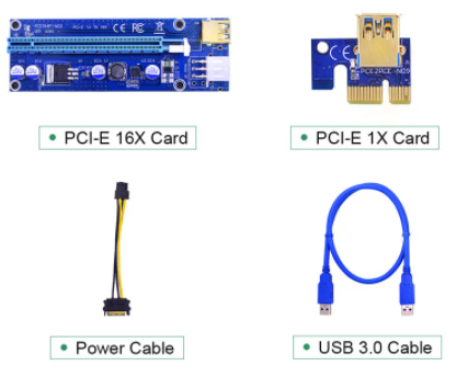 Riser Ver009 1x to 16x Sata6pin Ethereum Riser Kart Ekranı