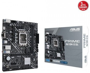 ASUS PRIME H610M-D D4 3200(OC) VGA HDMI DP M.2 mATX 1700p
